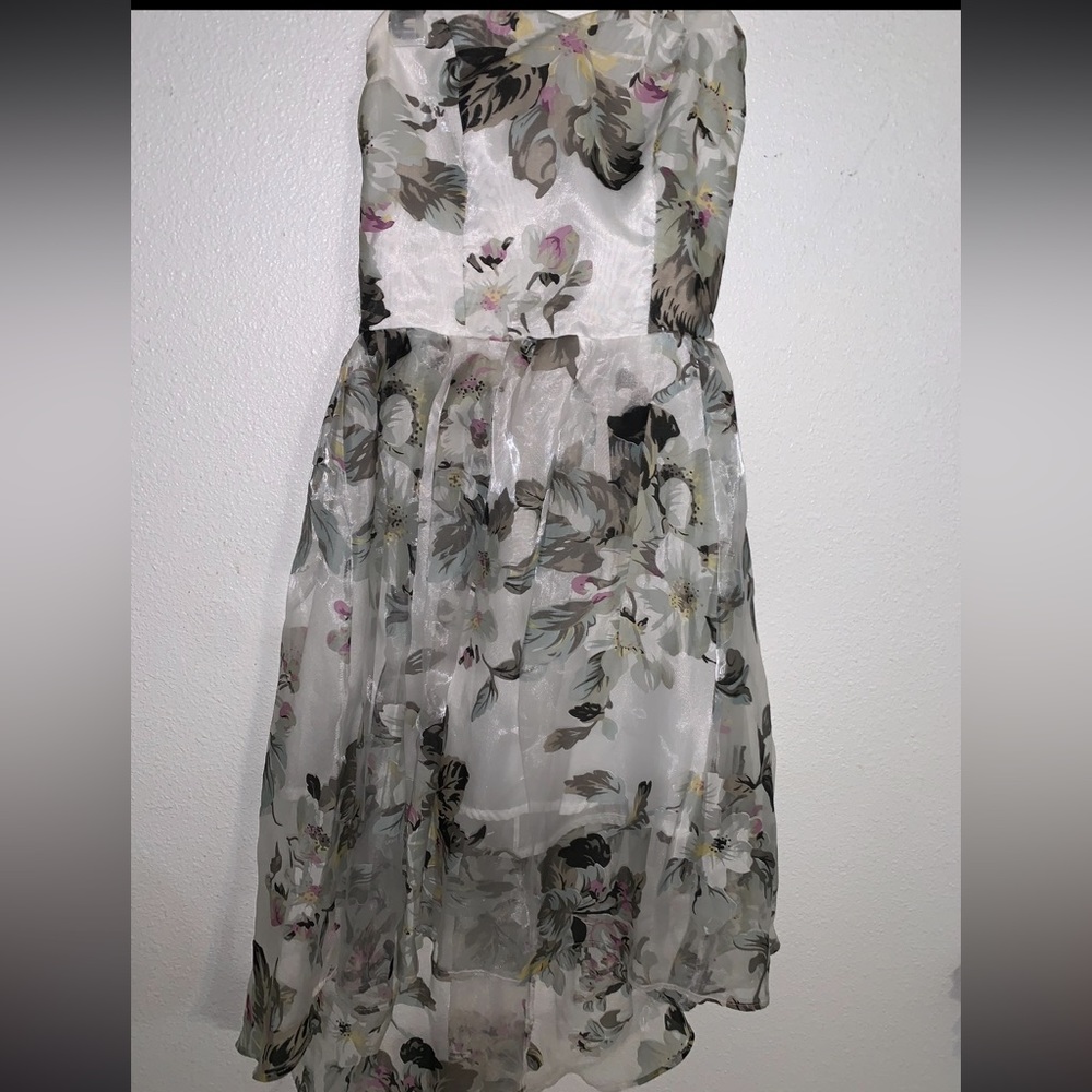 Floral High/Low Homecoming Dress